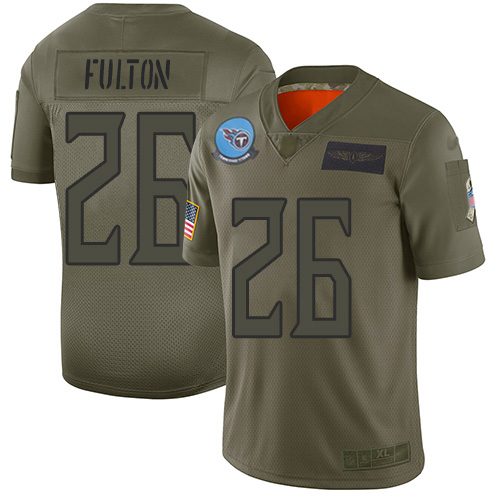 Personalized Titans #26 Kristian Fulton Camo Men’s Stitched NFL Limited 2019 Salute To Service Jersey