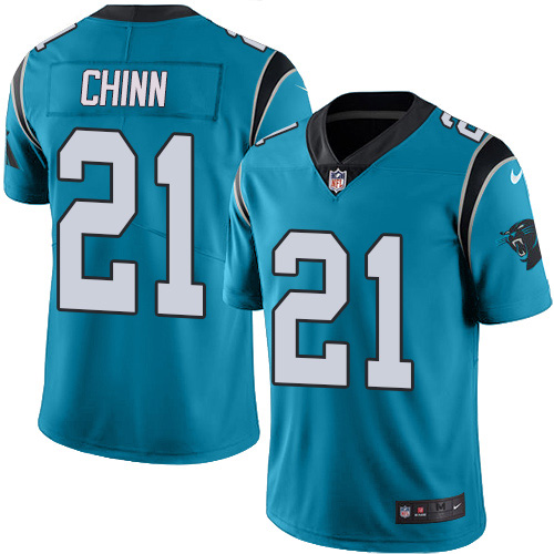 Personalized Panthers #21 Jeremy Chinn Blue Men’s Stitched NFL Limited Rush Jersey
