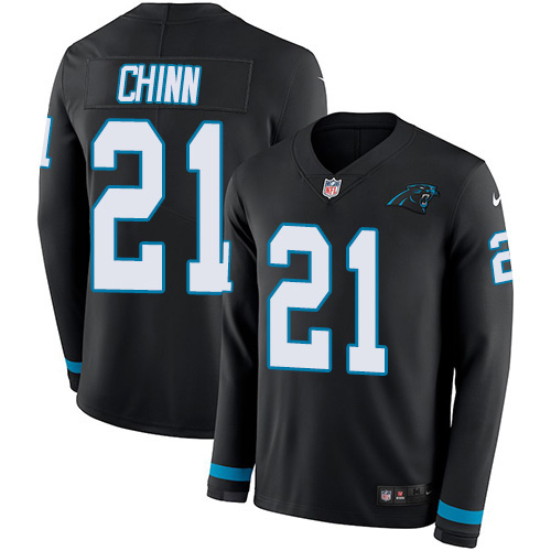 Personalized Panthers #21 Jeremy Chinn Black Team Color Men’s Stitched NFL Limited Therma Long Sleeve Jersey