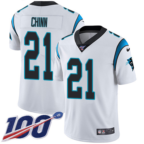 Personalized Panthers #21 Jeremy Chinn White Men’s Stitched NFL 100th Season Untouchable Limited Jersey