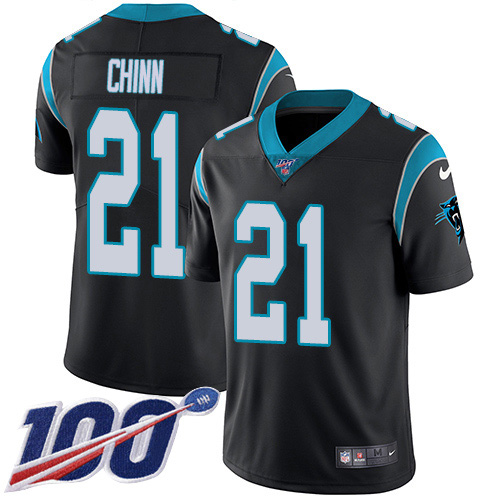 Personalized Panthers #21 Jeremy Chinn Black Team Color Men’s Stitched NFL 100th Season Untouchable Limited Jersey