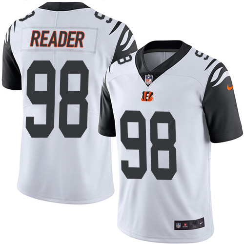 Personalized Bengals #98 D.J. Reader White Men’s Stitched NFL Limited Rush Jersey