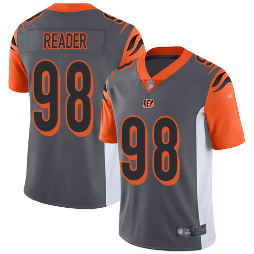 Personalized Bengals #98 D.J. Reader Silver Men’s Stitched NFL Limited Inverted Legend Jersey