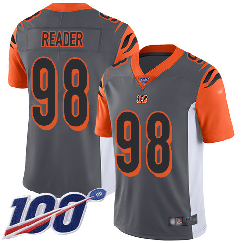 Personalized Bengals #98 D.J. Reader Silver Men’s Stitched NFL Limited Inverted Legend 100th Season Jersey