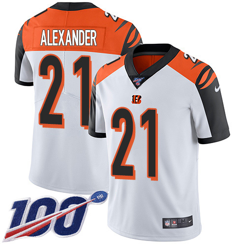 Personalized Bengals #21 Mackensie Alexander White Men’s Stitched NFL 100th Season Untouchable Limited Jersey