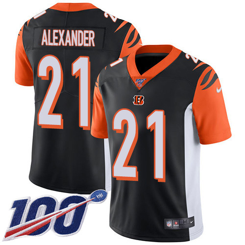 Personalized Bengals #21 Mackensie Alexander Black Team Color Men’s Stitched NFL 100th Season Untouchable Limited Jersey