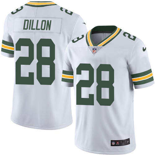 Personalized Packers #28 AJ Dillon White Men’s Stitched NFL Untouchable Limited Jersey