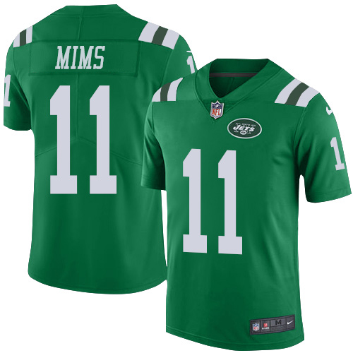 Personalized Jets #11 Denzel Mim Green Men’s Stitched NFL Limited Rush Jersey
