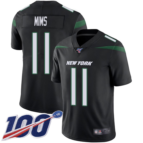 Personalized Jets #11 Denzel Mim Black Alternate Men’s Stitched NFL 100th Season Untouchable Limited Jersey