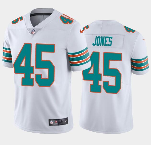 Personalized Dolphins 45 Brandon Jones White Throwback Untouchable Limited Jersey