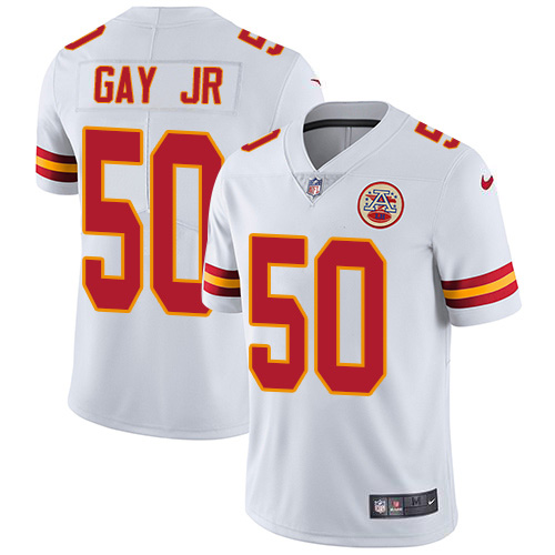 Personalized Chiefs #50 Willie Gay Jr. White Men’s Stitched NFL Untouchable Limited Jersey