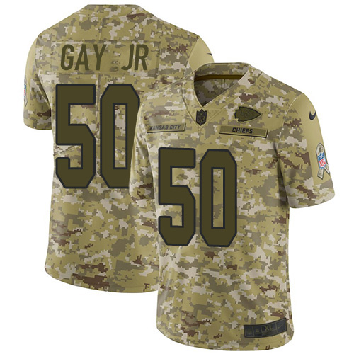 Personalized Chiefs #50 Willie Gay Jr. Camo Men’s Stitched NFL Limited 2018 Salute To Service Jersey