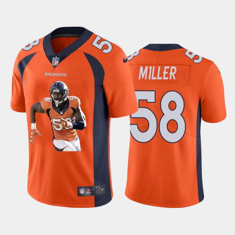 Personalized Denver Broncos #58 Von Miller Men’s Player Signature Moves Limited NFL Jersey Orange