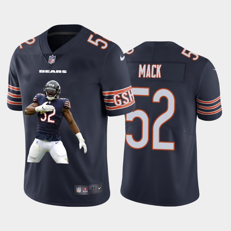 Personalized Chicago Bears #52 Khalil Mack Men’s Player Signature Moves 2 Limited NFL Jersey Navy Blue