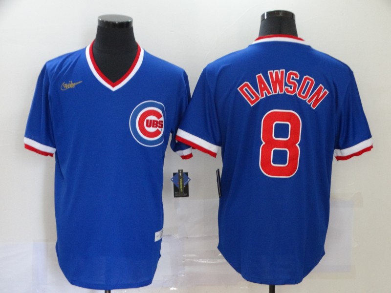 Personalized Cubs 8 Andre Dawson Royal Throwback Jersey
