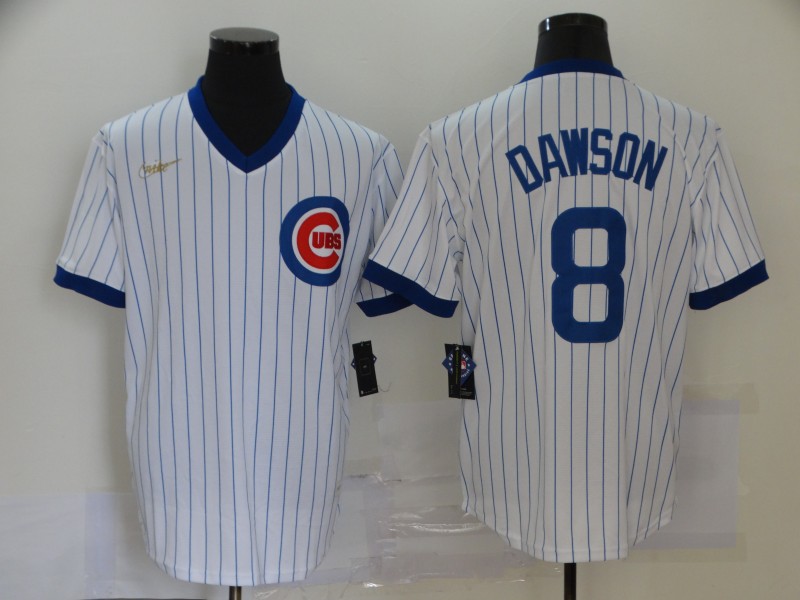 Personalized Cubs 8 Andre Dawson White Cool Base Jersey