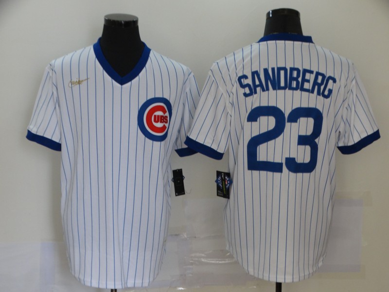 Personalized Cubs 23 Ryne Sandberg White Cool Base Jersey