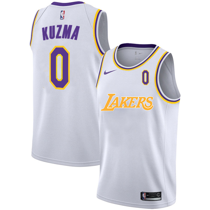 Personalized Lakers 0 Kyle Kuzma White 2020-2021 New City Edition Swingman Jerseys