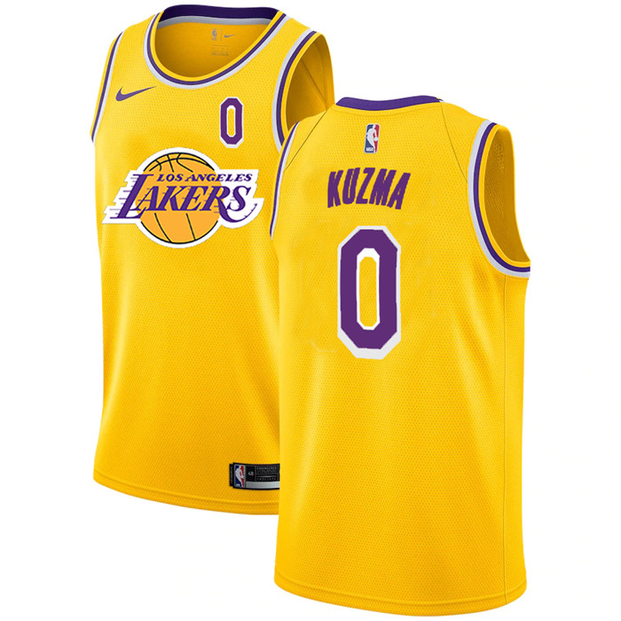 Personalized Lakers 0 Kyle Kuzma Yellow 2020-2021 New City Edition Swingman Jerseys