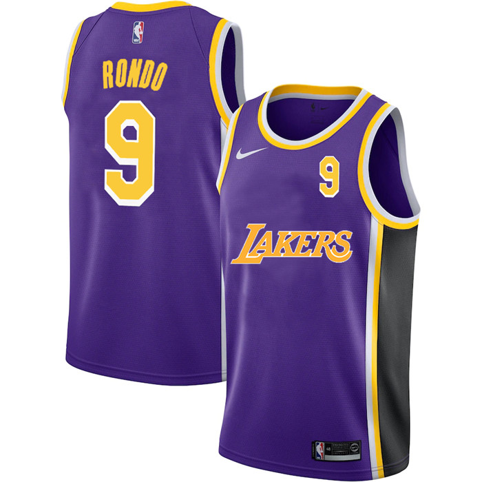 Personalized Lakers 9 Rajon Rondo Purple 2020-2021 New City Edition Swingman Jersey