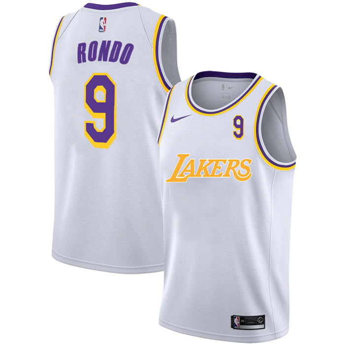 Personalized Lakers 9 Rajon Rondo White 2020-2021 New City Edition Swingman Jerseys