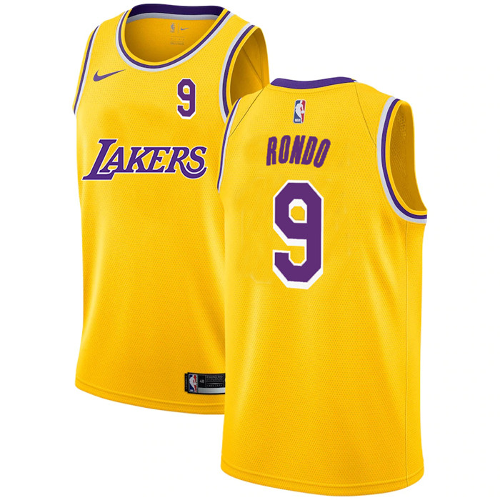 Personalized Lakers 9 Rajon Rondo Yellow 2020-2021 New City Edition Swingman Jerseys