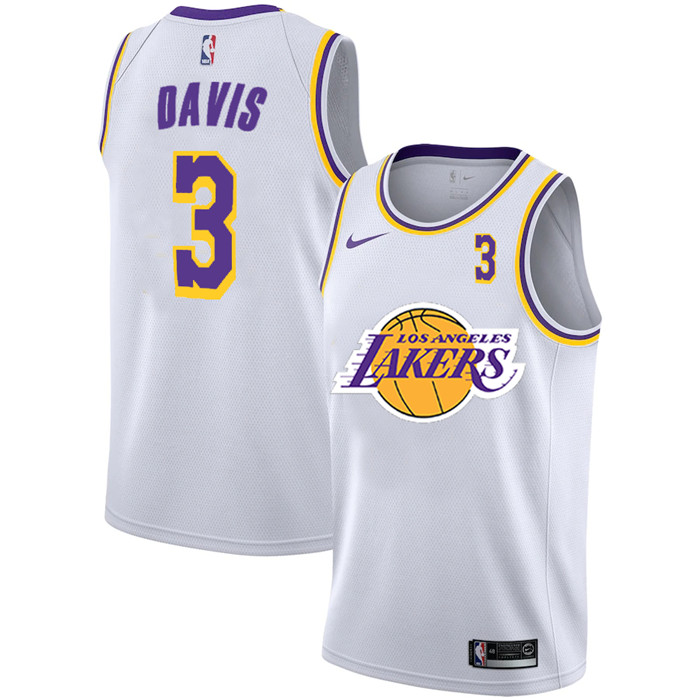 Personalized Lakers 3 Anthony Davis White 2020-2021 New City Edition Swingman Jerseys