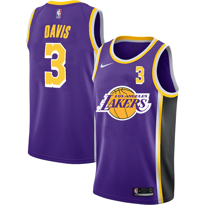 Personalized Lakers 3 Anthony Davis Purple 2020-2021 New City Edition Swingman Jerseys