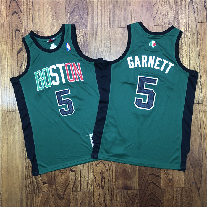 Personalized Celtics 5 Kevin Garnett Green 2007 Hardwood Classics Swingman Jersey