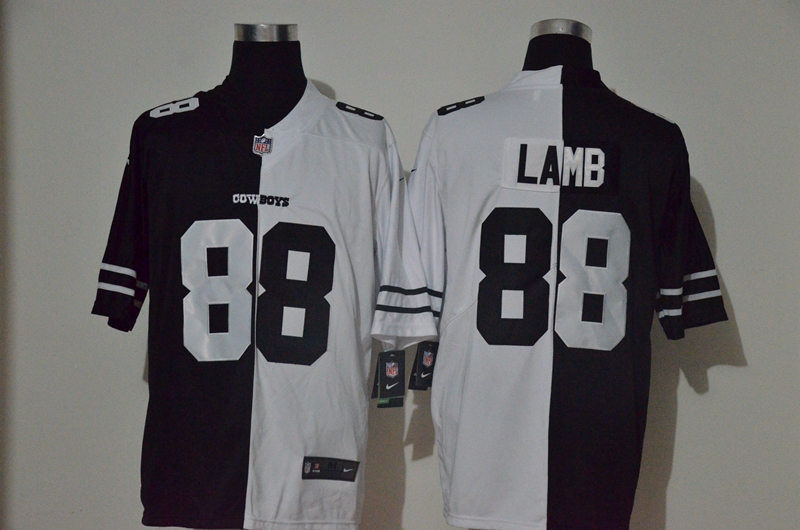 Personalized Cowboys 88 Ceedee Lamb Black And White Split Untouchable Limited Jersey