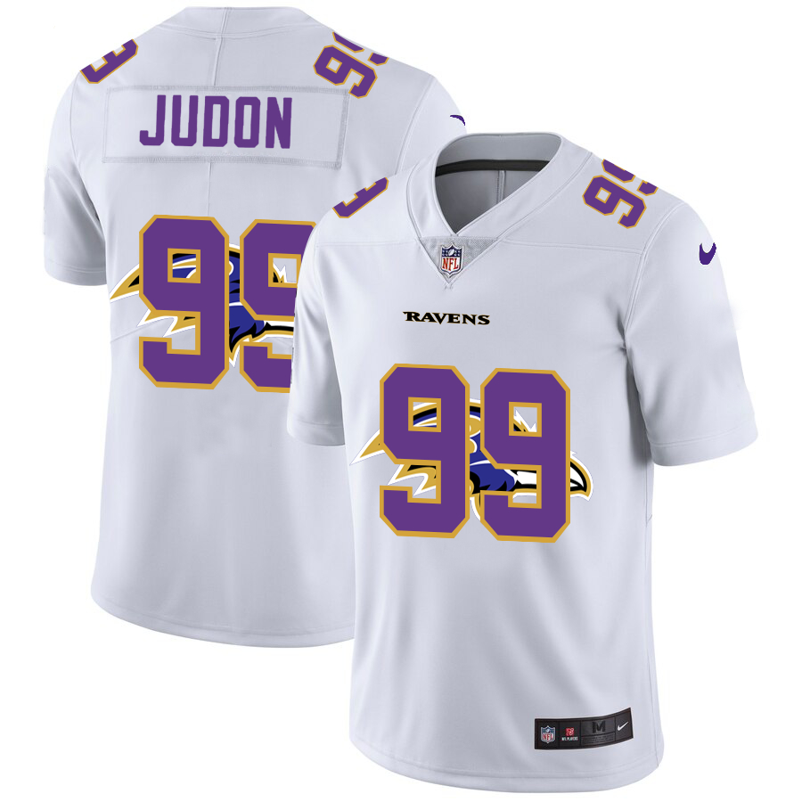 Personalized Ravens 99 Matthew Judon White Shadow Logo Limited Jersey