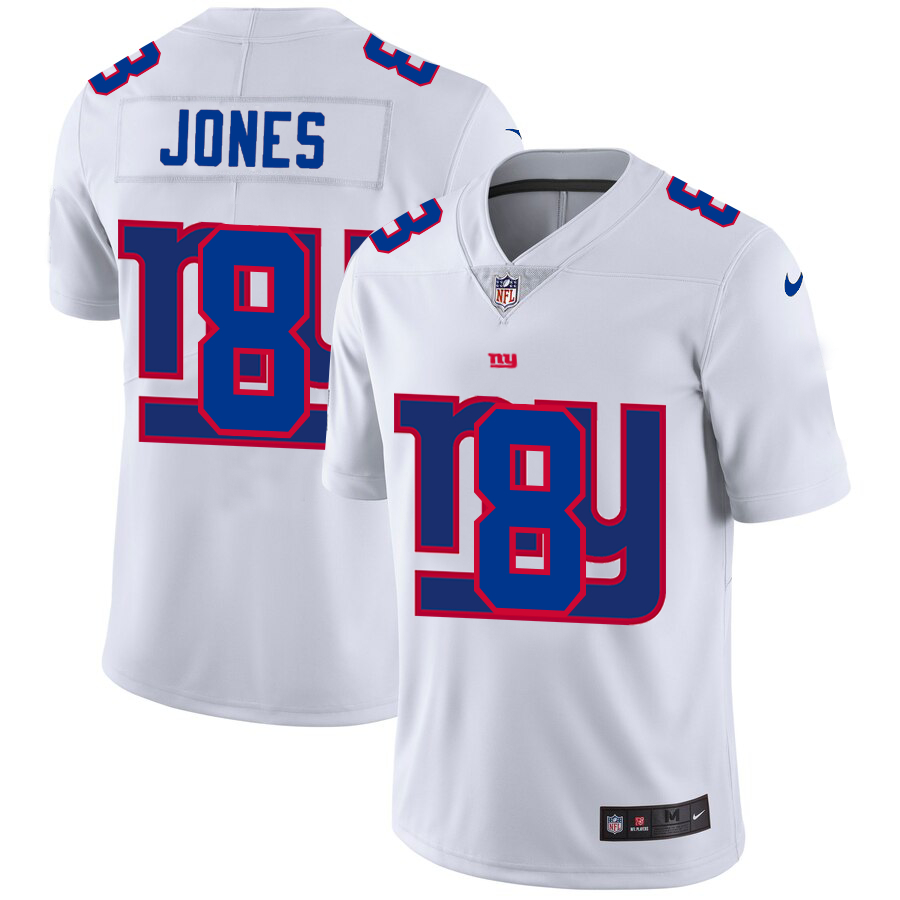 Personalized Giants 8 Daniel Jones White Shadow Logo Limited Jersey