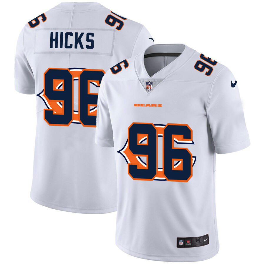 Personalized Bears 96 Akiem Hicks White Shadow Logo Limited Jersey