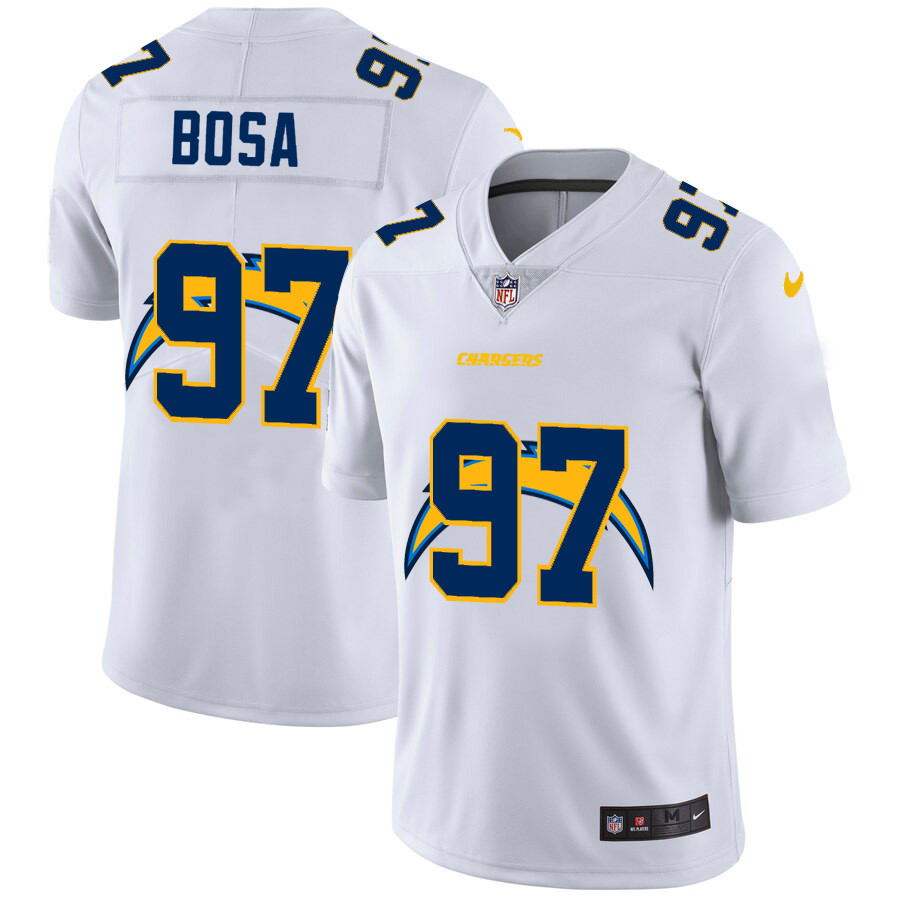 Personalized Los Angeles Chargers #97 Joey Bosa White Men’s Team Logo Dual Overlap Limited NFL Jersey