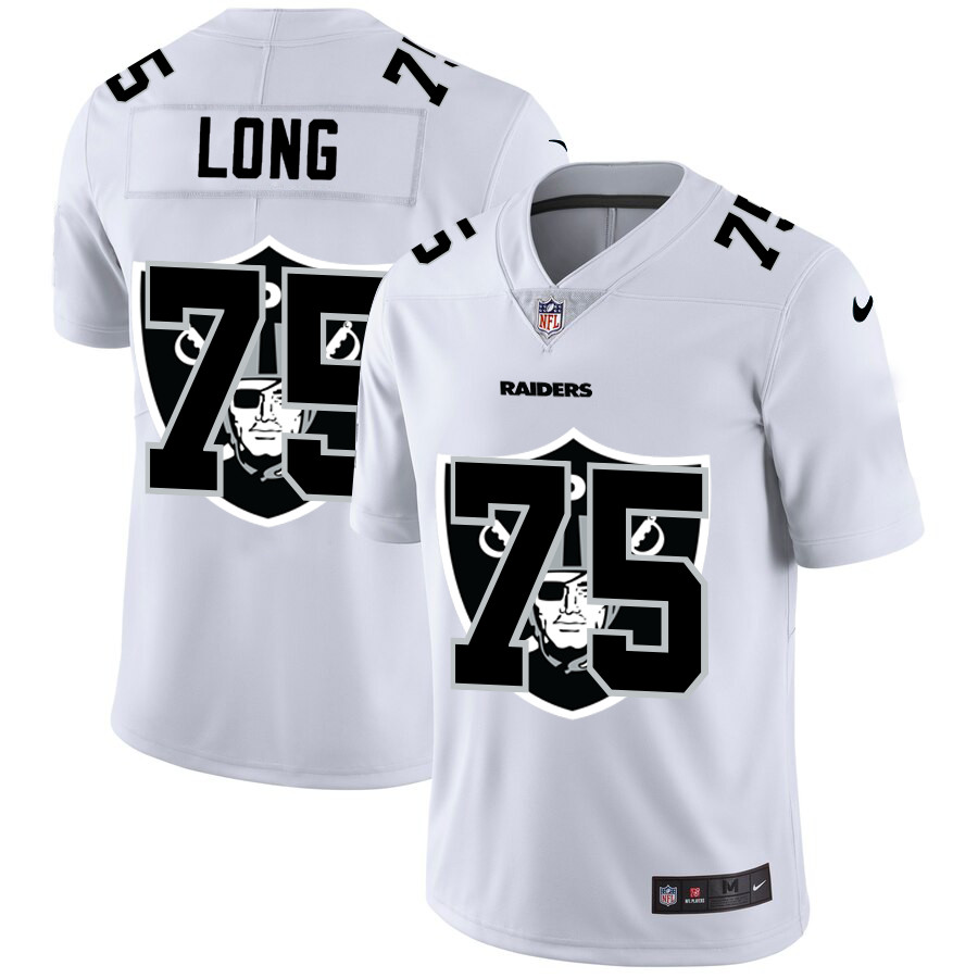 Personalized Las Vegas Raiders #75 Howie Long White Men’s Team Logo Dual Overlap Limited NFL Jersey