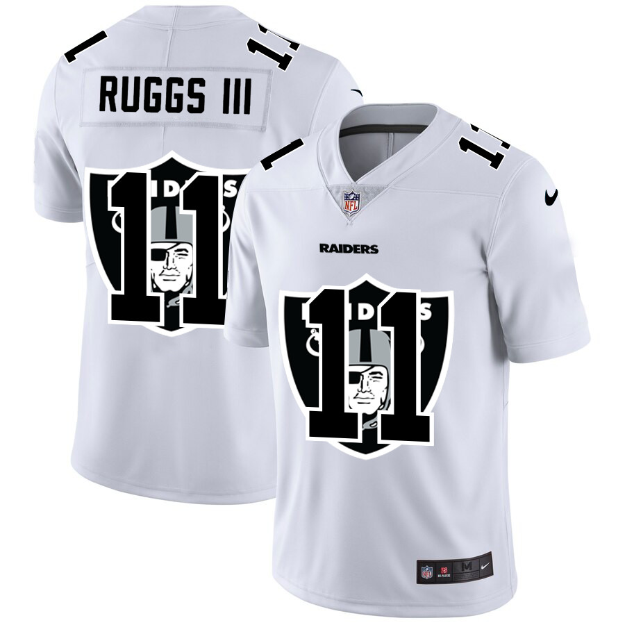 Personalized Las Vegas Raiders #11 Henry Ruggs III White Men’s Team Logo Dual Overlap Limited NFL Jersey