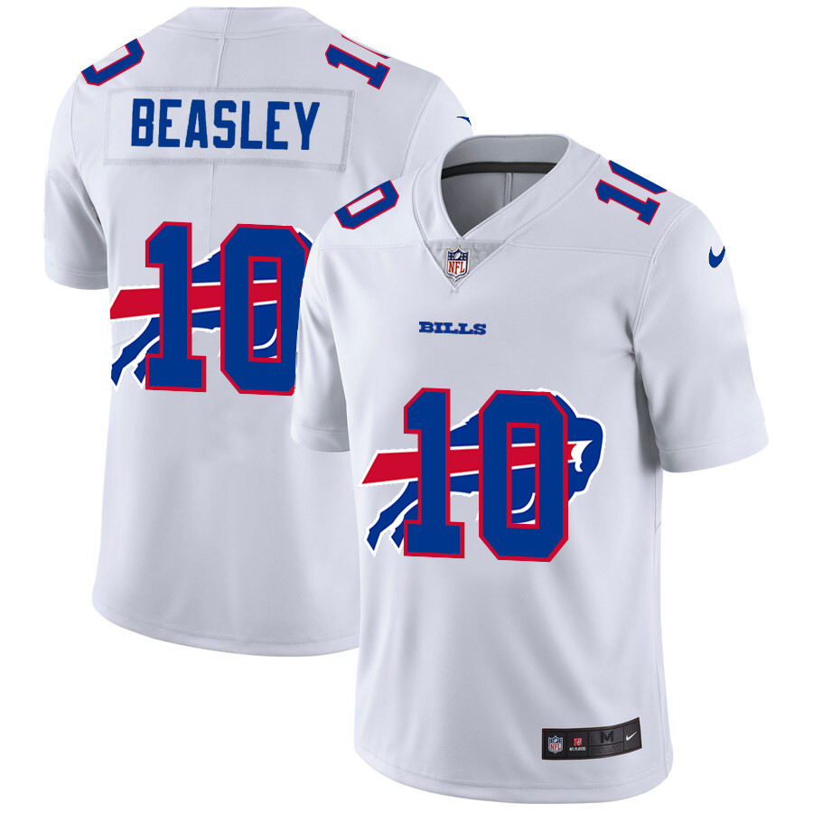 Personalized Buffalo Bills #10 Cole Beasley White Men’s Team Logo Dual Overlap Limited NFL Jersey