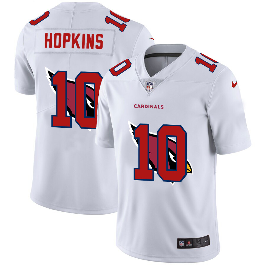 Personalized Arizona Cardinals #10 DeAndre Hopkins White Men’s Team Logo Dual Overlap Limited NFL Jersey