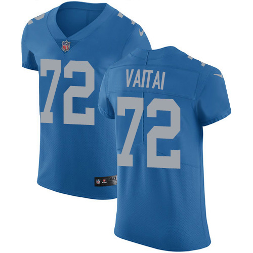 Personalized Lions #72 Halapoulivaati Vaitai Blue Throwback Men’s Stitched NFL Untouchable Elite Jersey
