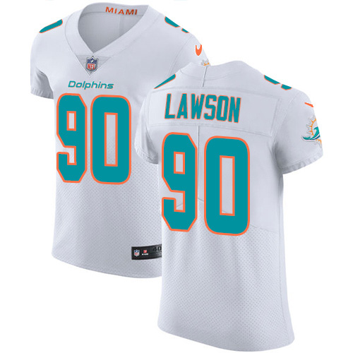 Personalized Dolphins #90 Shaq Lawson White Men’s Stitched NFL New Elite Jersey