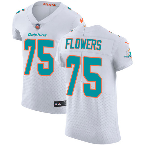 Personalized Dolphins #75 Ereck Flowers White Men’s Stitched NFL New Elite Jersey