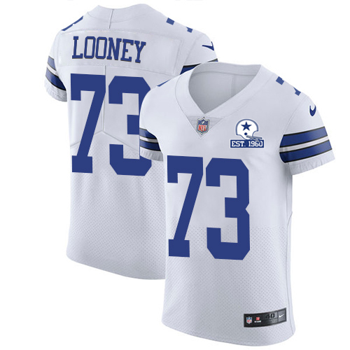 Personalized Cowboys #73 Joe Looney White Men’s Stitched With Established In 1960 Patch NFL New Elite Jersey