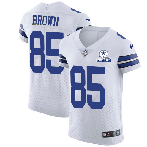Personalized Cowboys #85 Noah Brown White Men’s Stitched With Established In 1960 Patch NFL New Elite Jersey