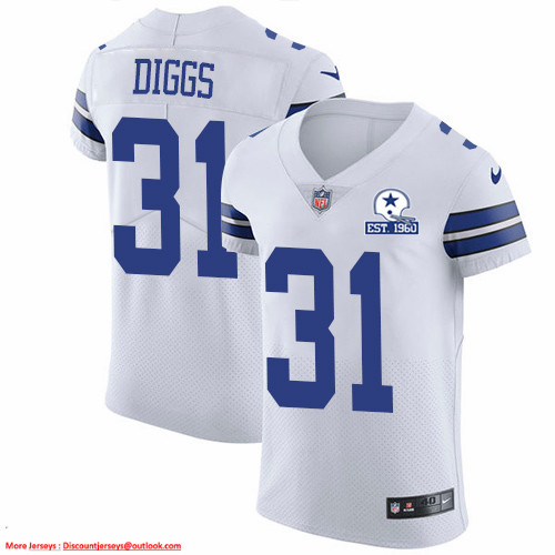 Personalized Cowboys #31 Trevon Diggs White Men’s Stitched With Established In 1960 Patch NFL New Elite Jersey