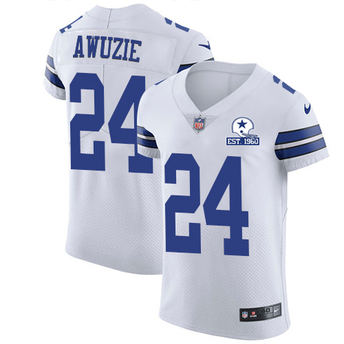 Personalized Cowboys #24 Chidobe Awuzie White Men’s Stitched With Established In 1960 Patch NFL New Elite Jersey