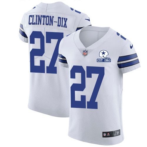 Personalized Cowboys #27 Ha Ha Clinton-Dix White Men’s Stitched With Established In 1960 Patch NFL New Elite Jersey