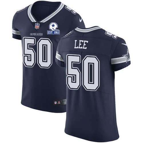 Personalized Cowboys #50 Sean Lee Navy Blue Team Color Men’s Stitched With Established In 1960 Patch NFL Untouchable Elite Jersey
