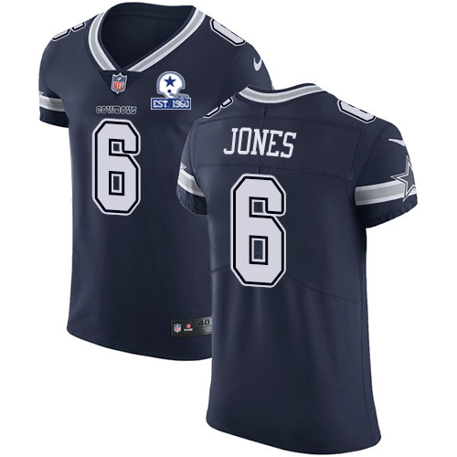 Personalized Cowboys #6 Chris Jones Navy Blue Team Color Men’s Stitched With Established In 1960 Patch NFL Untouchable Elite Jersey