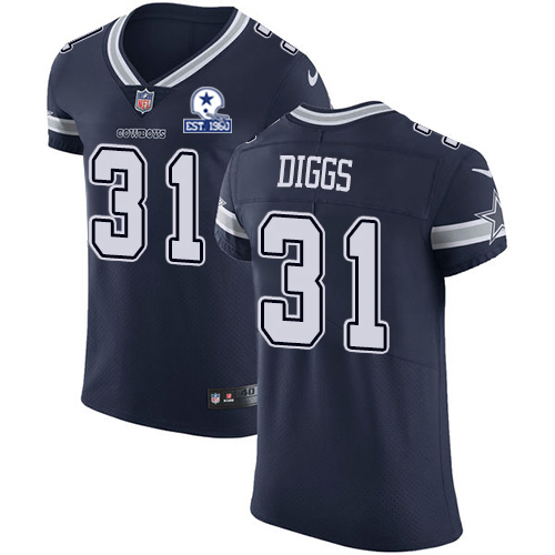 Personalized Cowboys #31 Trevon Diggs Navy Blue Team Color Men’s Stitched With Established In 1960 Patch NFL Untouchable Elite Jersey