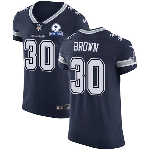 Personalized Cowboys #30 Anthony Brown Navy Blue Team Color Men’s Stitched With Established In 1960 Patch NFL Untouchable Elite Jersey